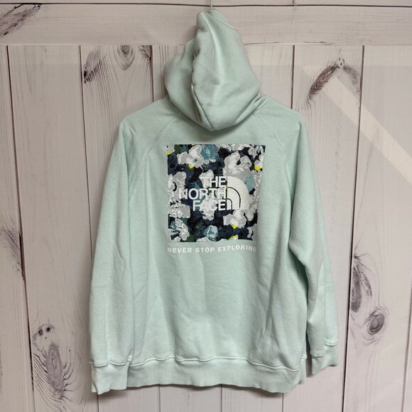 The North Face Women’s Box Logo Pullover Hoodie – Mint – L - CUTE EUC!!!! - Picture 1 of 12